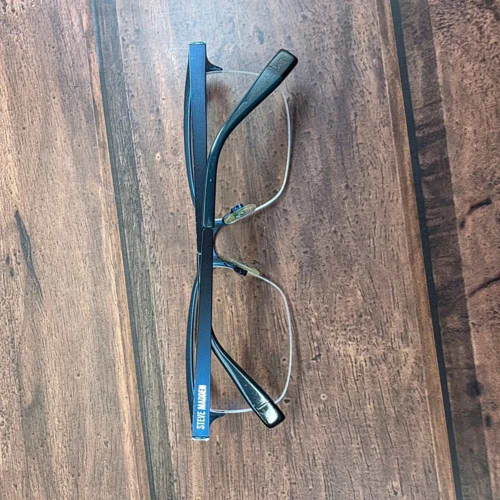 Steve Madden Active Navy Matte Semi-Rimless Cat Eye Eyeglasses Frames 55-18-145